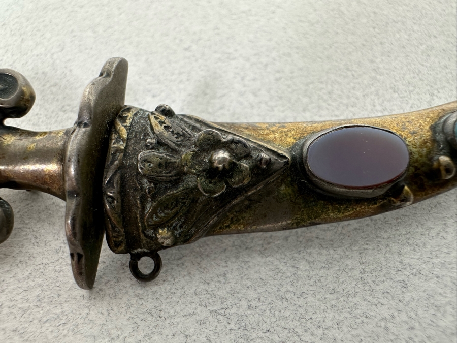 Vintage Sterling Silver Dagger With Sheath Jewelry Brooch Pin 3.5L 21.6g [Photo 5]