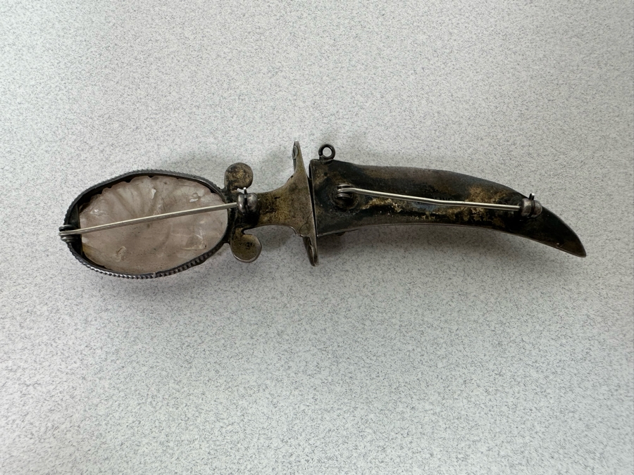 Vintage Sterling Silver Dagger With Sheath Jewelry Brooch Pin 3.5L 21.6g [Photo 7]