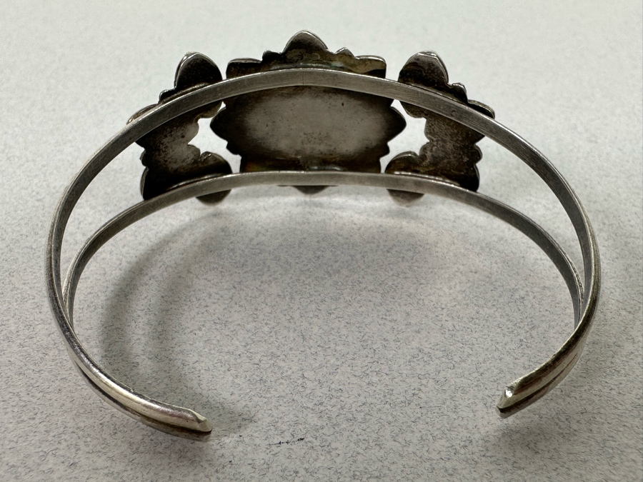 Vintage Sterling Silver Turquoise Cuff Bracelet 16g [Photo 6]