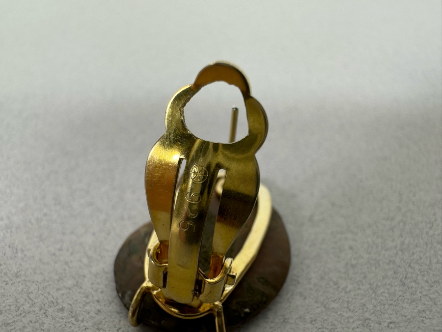 Natural Ammonite Sterling Silver Earrings [Photo 6]