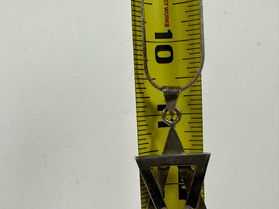 Sterling Silver Star Of David Pendant With 21' Sterling Silver Necklace 15.8g [Photo 11]