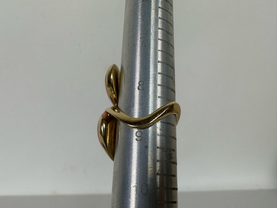 14K Gold Coral Custom Ring Signed 1976 Size 8.5 13.2g [Photo 15]