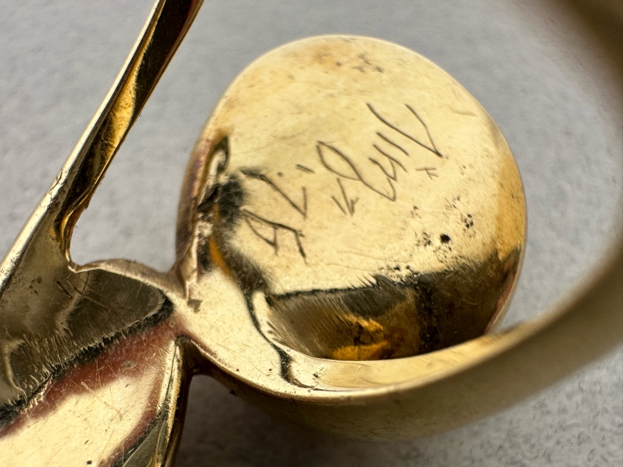 14K Gold Coral Custom Ring Signed 1976 Size 8.5 13.2g [Photo 14]