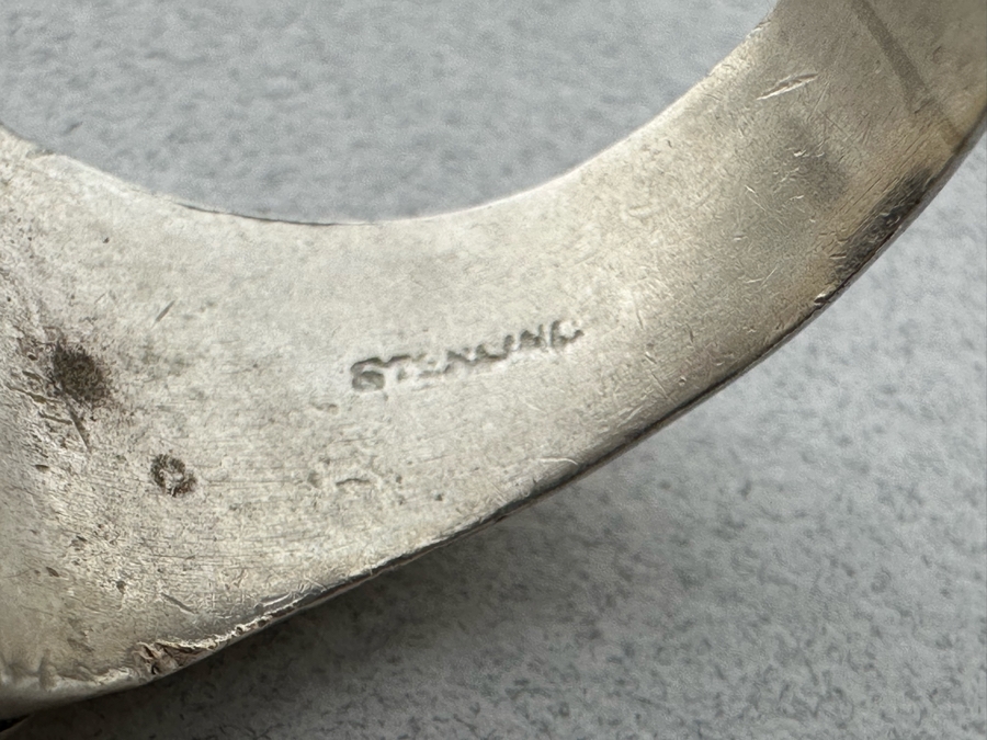 Vintage Sterling Silver Carved Cameo Ring Size 14 22.7g [Photo 12]