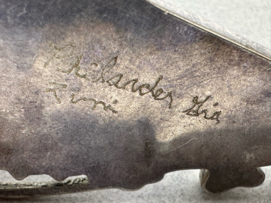 Incredible Signed Native American Sterling Silver With Stones Pendant 2.75L 14.5g [Photo 12]