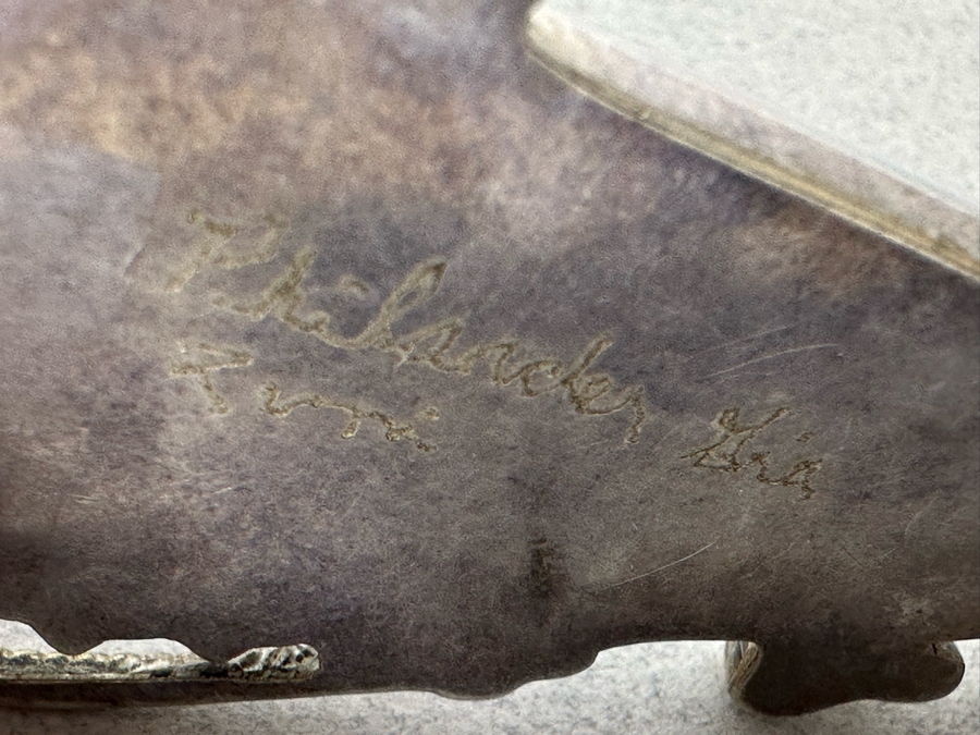 Incredible Signed Native American Sterling Silver With Stones Pendant 2.75L 14.5g [Photo 13]