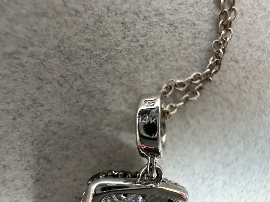 14K Gold Black And White Diamond Pendant Signed (4.5g Pendant Gold Weight) With 18' Sterling Silver Necklace [Photo 8]