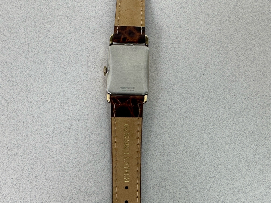 Vintage Elgin Wrist Watch With Rare Multi-Color Dial And Leather Band 674 Movement 17 Jewels Runs [Photo 8]