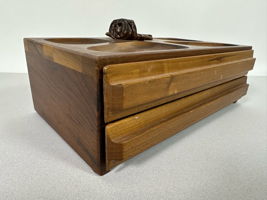 Vintage Wooden Jewelry Box With Assorted Jewelry 11.5W X 7D X 5H - See Photos [Photo 19]