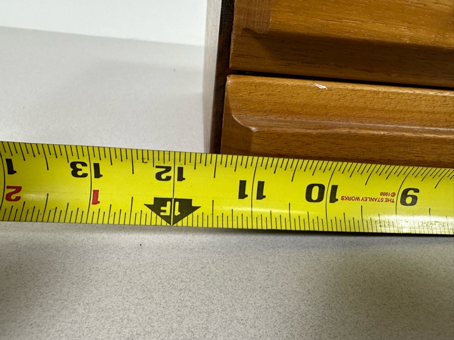 Vintage Wooden Jewelry Box With Assorted Jewelry 11.5W X 7D X 5H - See Photos [Photo 21]