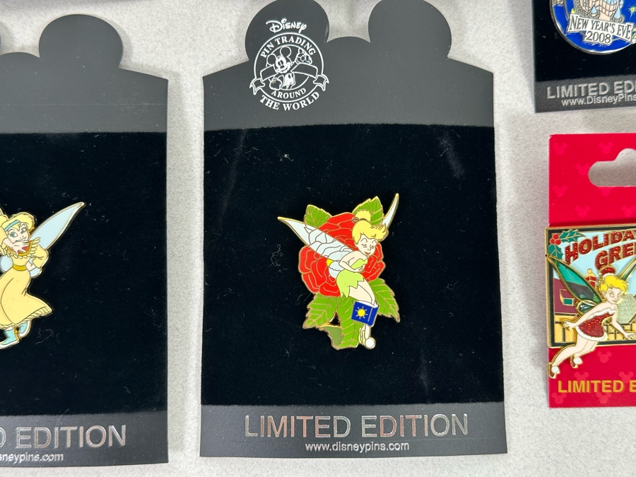 Collection Of Vintage Disneyland Trading Pins New On Cards - Nine Limited Edition Pins Tinker Bell [Photo 8]