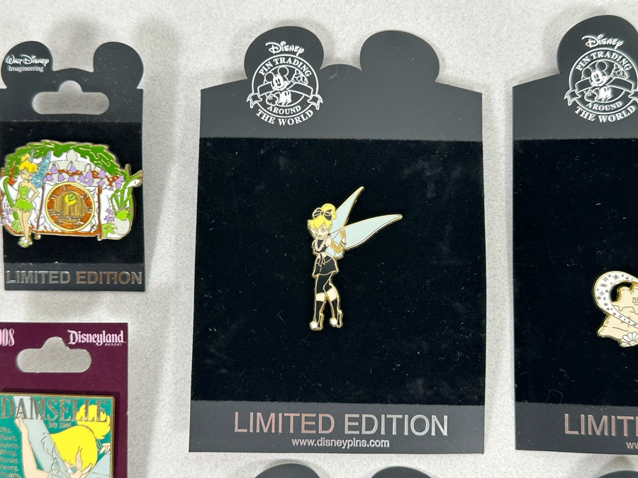 Collection Of Vintage Disneyland Trading Pins New On Cards - Nine Limited Edition Pins Tinker Bell [Photo 5]