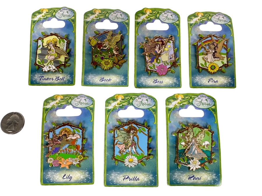 Collection Of Vintage Disneyland Fairies Trading Pins New On Cards Tinker Bell [Photo 1]
