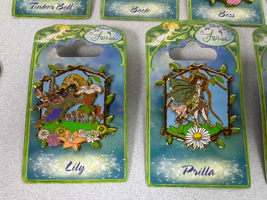 Collection Of Vintage Disneyland Fairies Trading Pins New On Cards Tinker Bell [Photo 5]