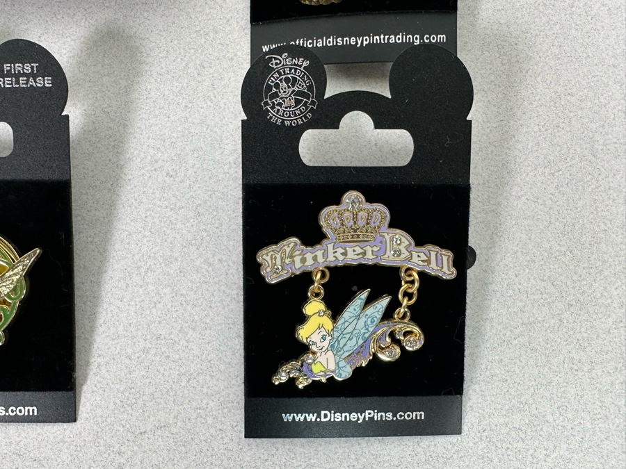 Collection Of Vintage Disneyland Trading Pins New On Cards Tinker Bell - Four First Release Pins [Photo 10]