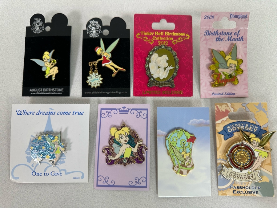 Collection Of Vintage Disneyland Trading Pins New On Cards Tinker Bell - One Limited Edition Pin [Photo 2]