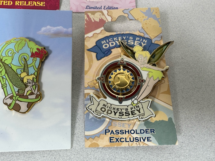 Collection Of Vintage Disneyland Trading Pins New On Cards Tinker Bell - One Limited Edition Pin [Photo 8]