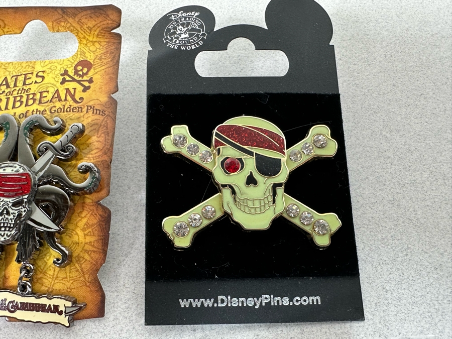 Collection Of Vintage Disneyland Trading Pins New On Cards Pirates Of The Caribbean - Four Limited Edition Pins [Photo 6]
