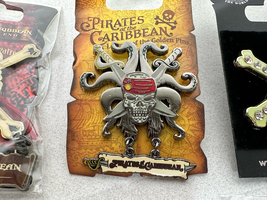Collection Of Vintage Disneyland Trading Pins New On Cards Pirates Of The Caribbean - Four Limited Edition Pins [Photo 7]