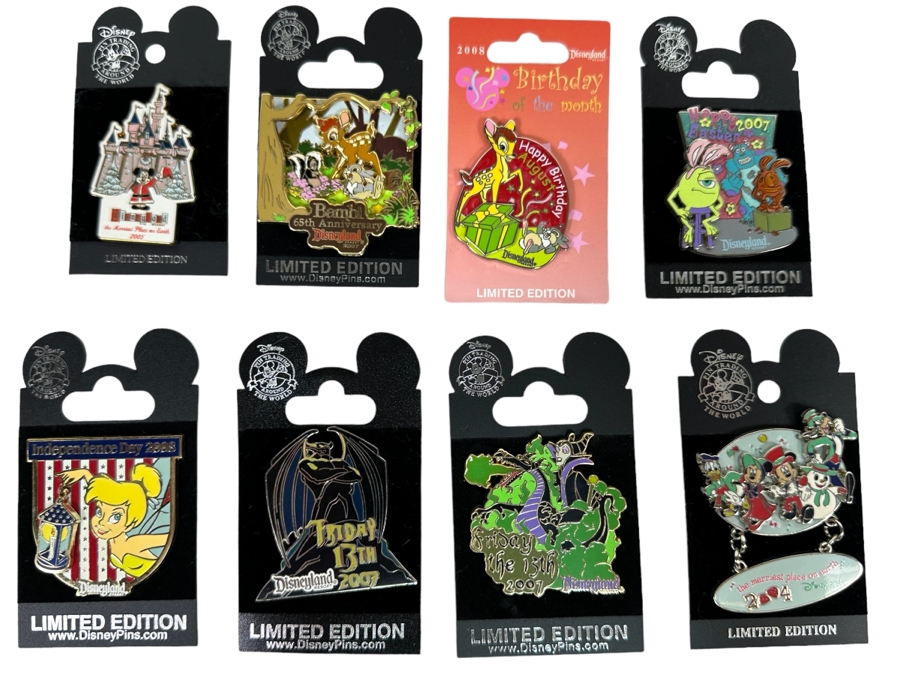 Collection Of Vintage Disneyland Limited Edition Trading Pins New On Cards [Photo 1]