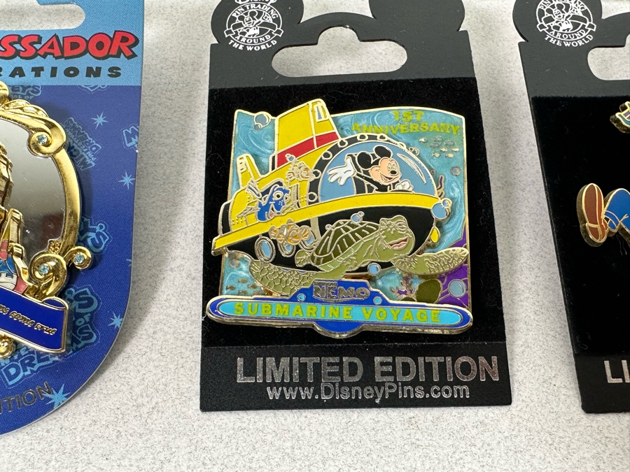 Collection Of Vintage Disneyland Limited Edition Trading Pins New On Cards