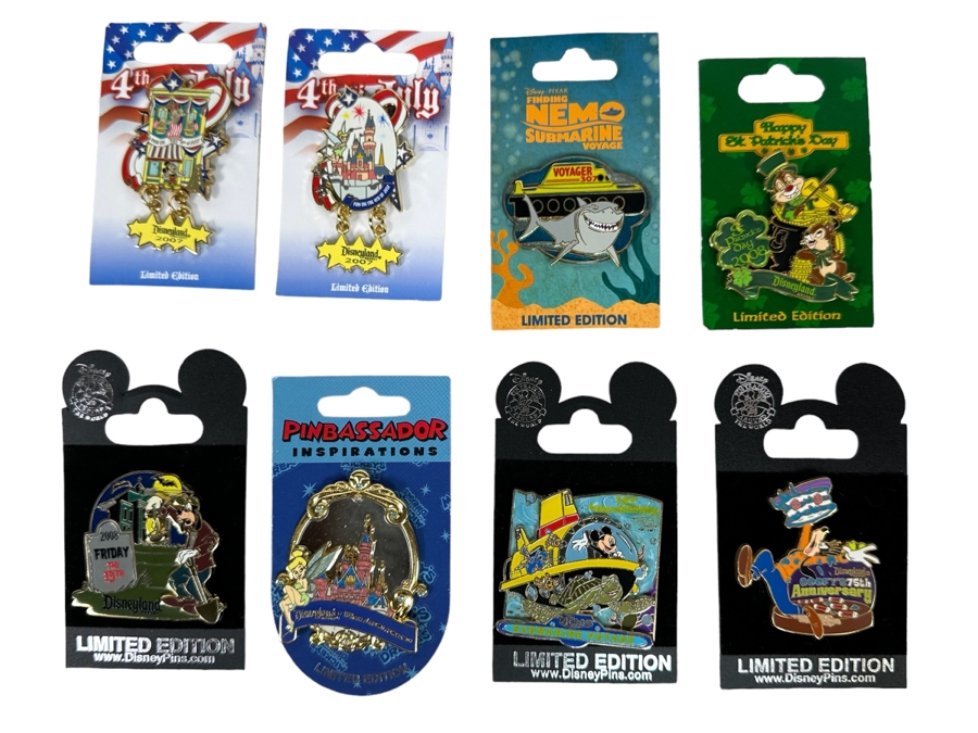 Collection Of Vintage Disneyland Limited Edition Trading Pins New On Cards [Photo 1]