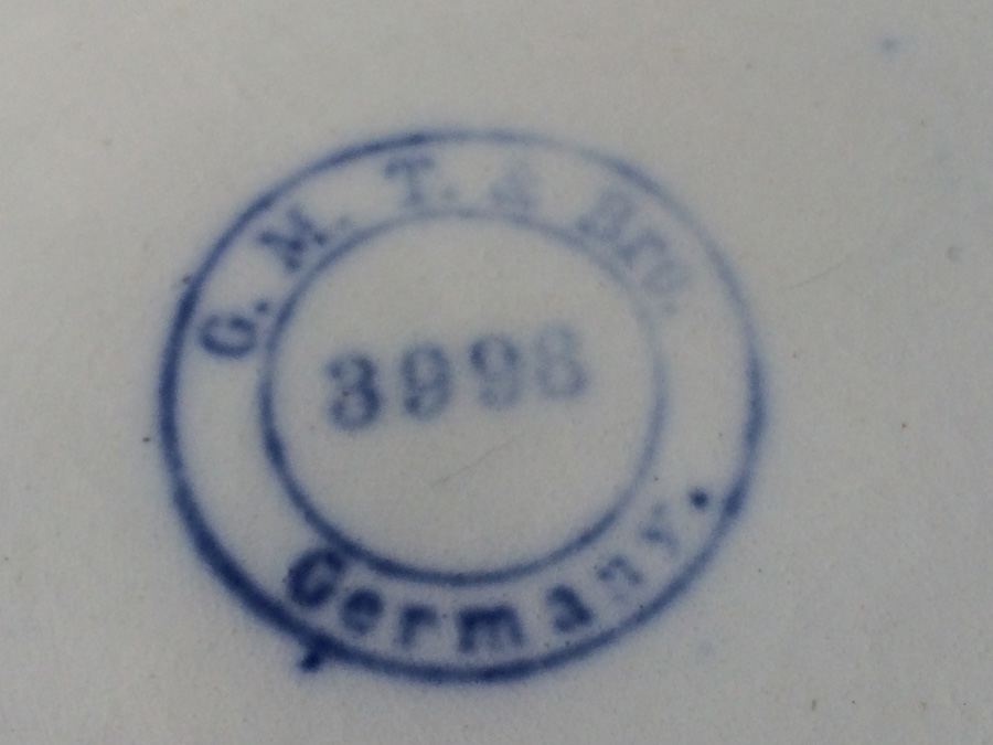 Blue & White Stoneware Hanging Salt Crock Box - G.M.T. & Bros Germany [Photo 5]