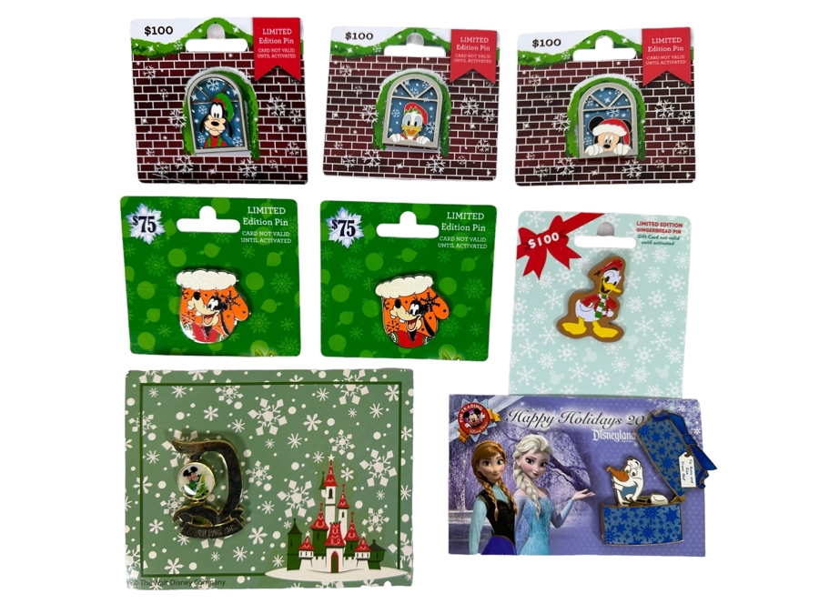 Collection Of Vintage Disneyland Trading Pins New On Cards - Six Limited Edition Pins [Photo 1]
