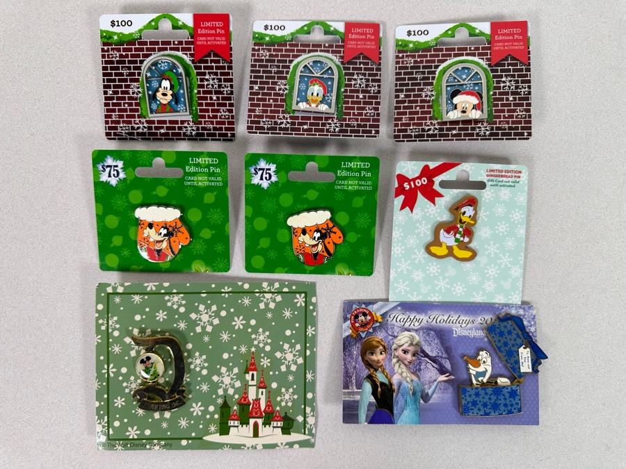 Collection Of Vintage Disneyland Trading Pins New On Cards - Six Limited Edition Pins [Photo 2]