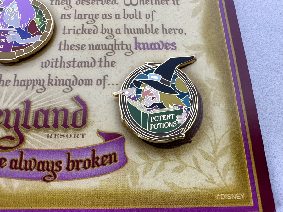 Collection Of Vintage Disneyland Trading Pins New On Card - Where Evil Spells Are Broken [Photo 9]
