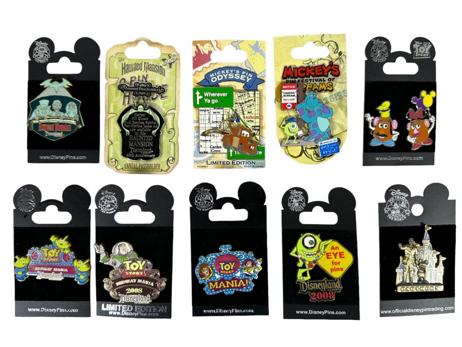 Collection Of Vintage Disneyland Trading Pins New On Cards - Two Limited Edition Pins [Photo 1]