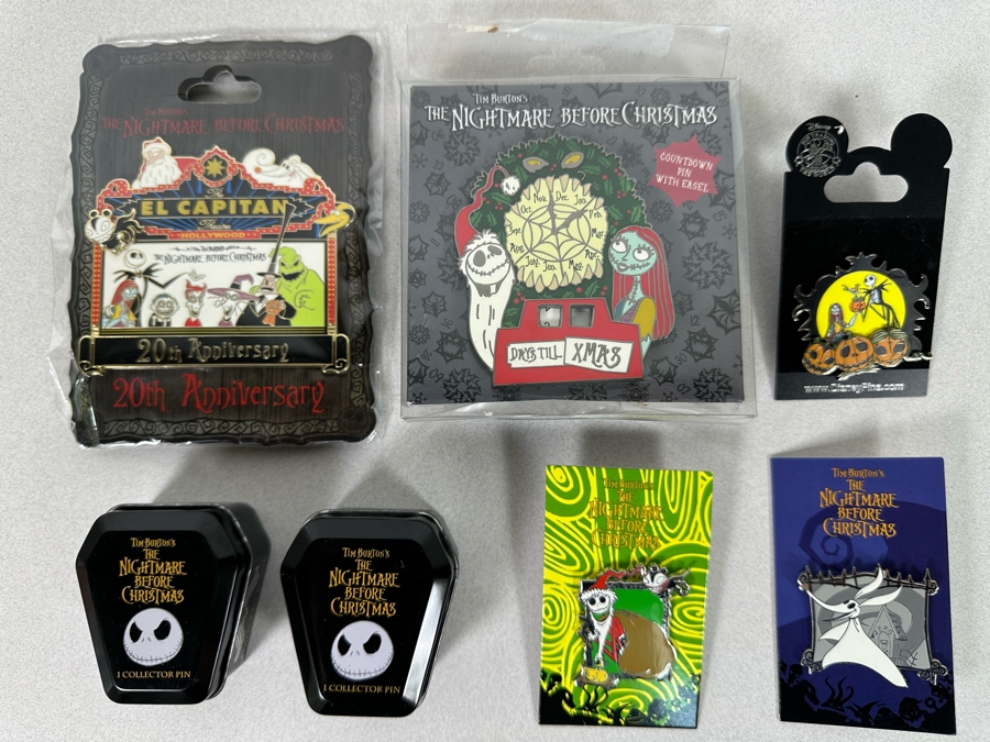 Collection Of Vintage Disneyland The Nightmare Before Christmas Trading Pins New On Cards [Photo 1]