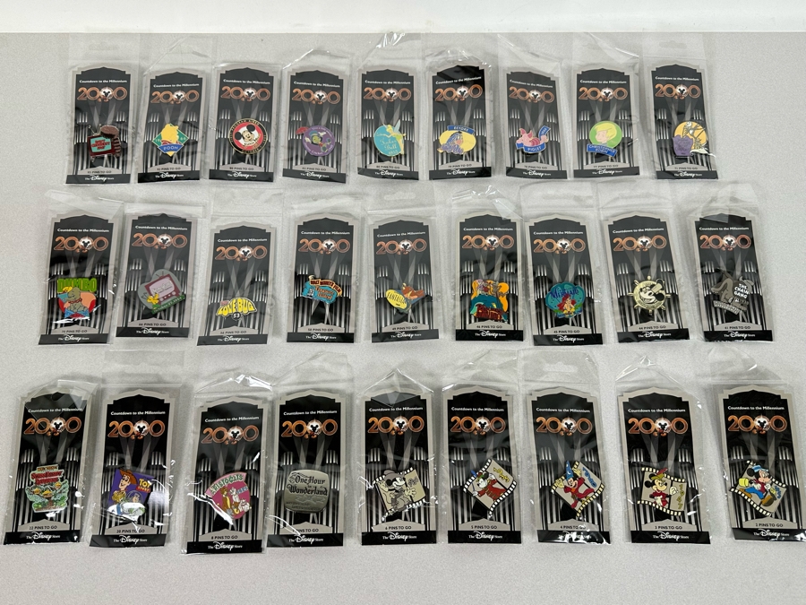 Collection Of Vintage Disneyland Trading Pins New On Cards Year 2000 Millennium Countdown [Photo 2]