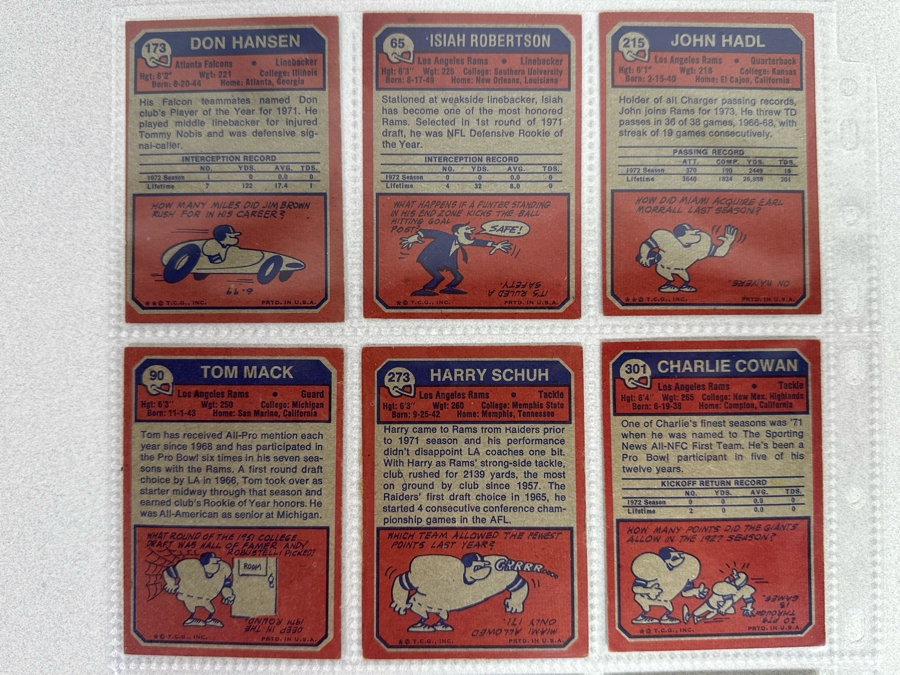 Vintage 1973 Topps Football Card Collection In Plastic Sleeves 279 Cards Total Ready For Grading - See Photos [Photo 6]