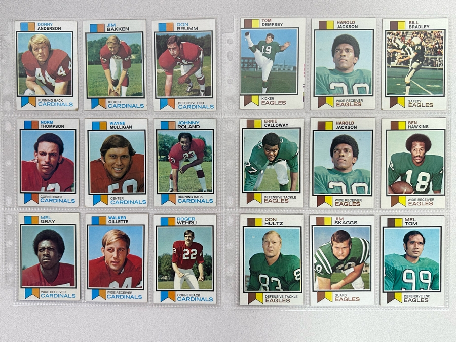 Vintage 1973 Topps Football Card Collection In Plastic Sleeves 279 Cards Total Ready For Grading - See Photos [Photo 11]