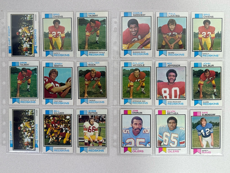 Vintage 1973 Topps Football Card Collection In Plastic Sleeves 279 Cards Total Ready For Grading - See Photos [Photo 8]