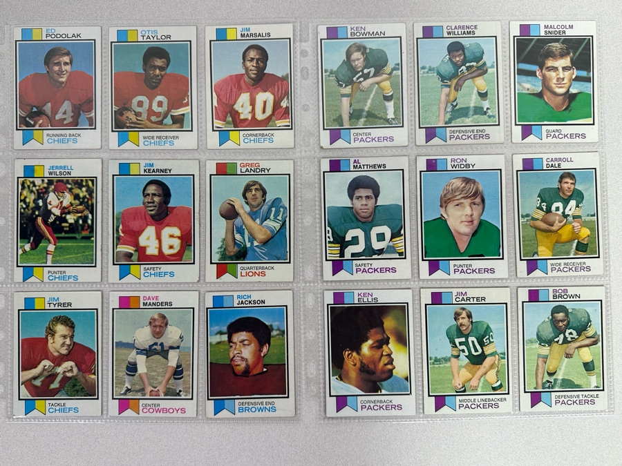 Vintage 1973 Topps Football Card Collection In Plastic Sleeves 279 Cards Total Ready For Grading - See Photos [Photo 15]