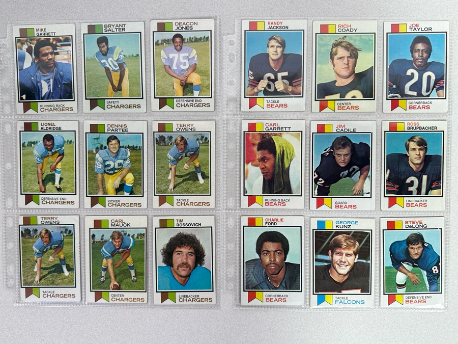 Vintage 1973 Topps Football Card Collection In Plastic Sleeves 279 Cards Total Ready For Grading - See Photos [Photo 9]