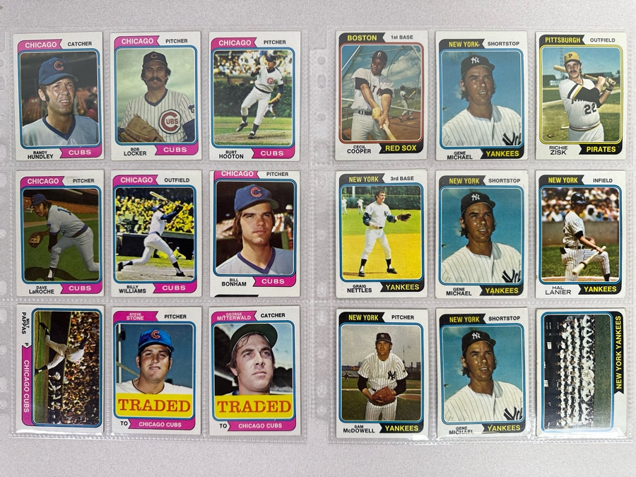 Vintage 1974 Topps Baseball Card Collection In Plastic Sleeves 549 ...