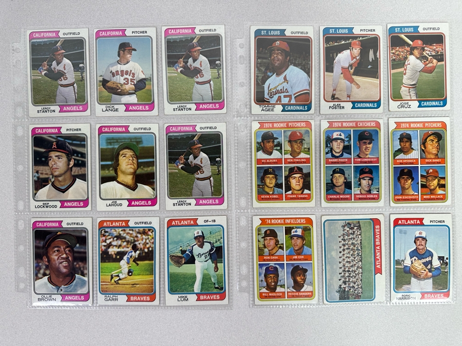 Vintage 1974 Topps Baseball Card Collection In Plastic Sleeves 549 Cards Total Ready For Grading - See Photos [Photo 4]