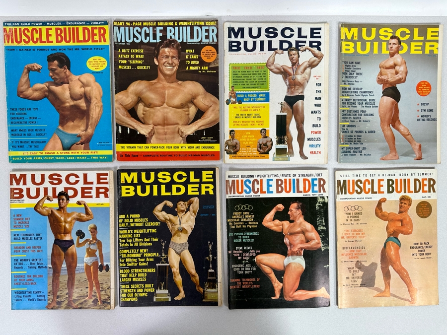 Vintage 1962-1963 Muscle Builder (Bodybuilding) Magazines