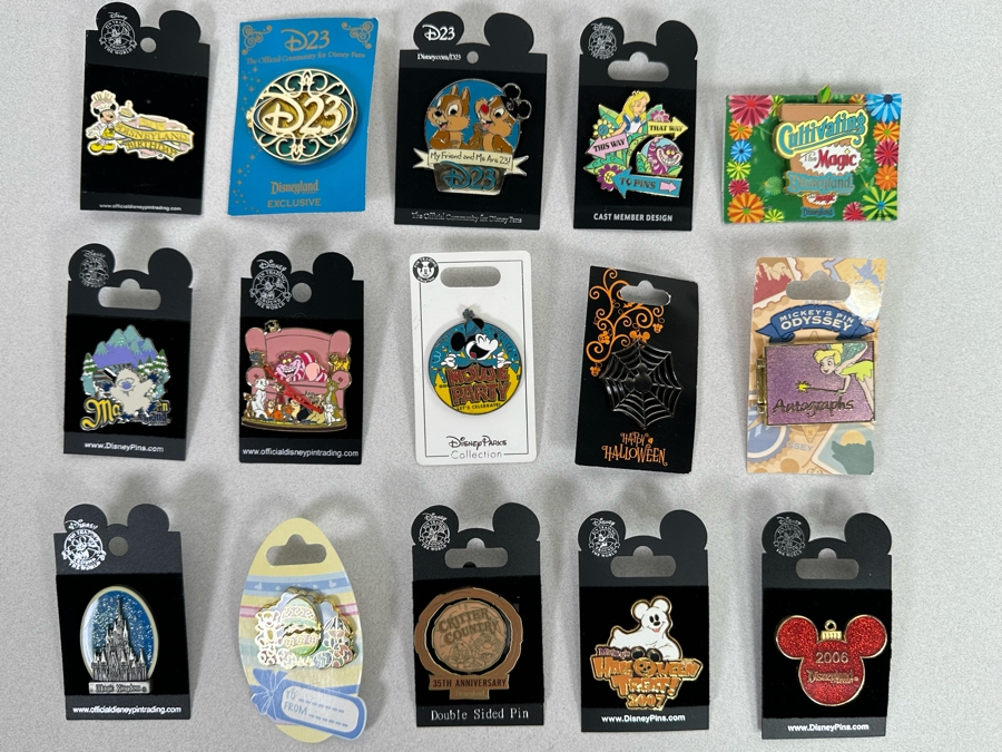 Collection Of Vintage Disneyland Trading Pins New On Cards [Photo 2]