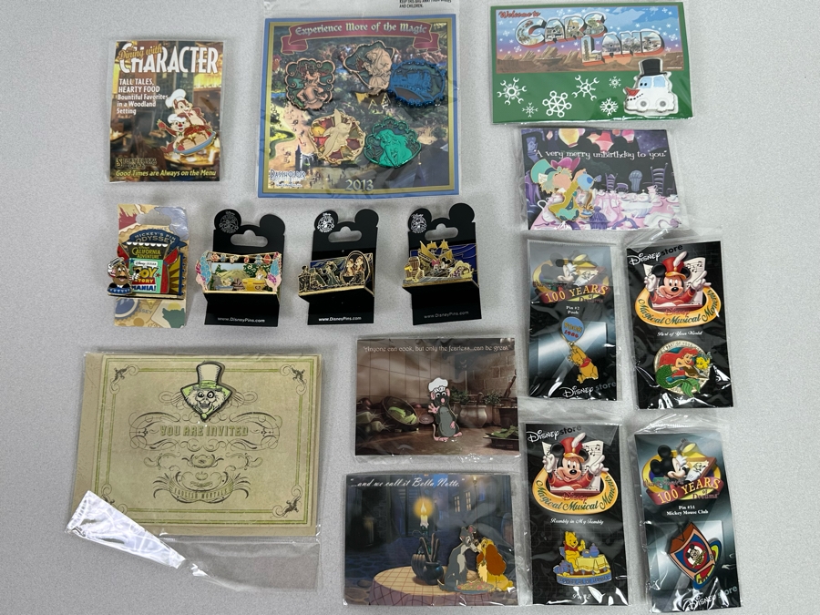Collection Of Vintage Disneyland Trading Pins New On Cards [Photo 2]