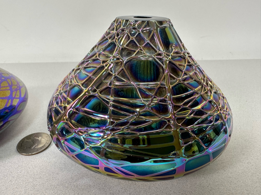 Pair Of Signed Stuart Abelman Art Glass Lamps 2002 / 2004 4.5W X 3.5H [Photo 4]