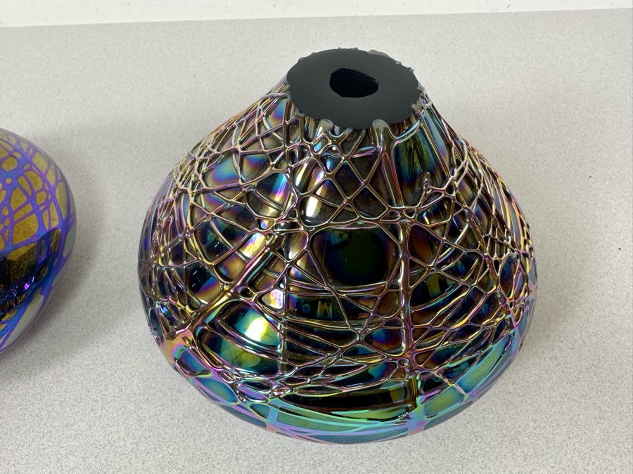 Pair Of Signed Stuart Abelman Art Glass Lamps 2002 / 2004 4.5W X 3.5H [Photo 5]