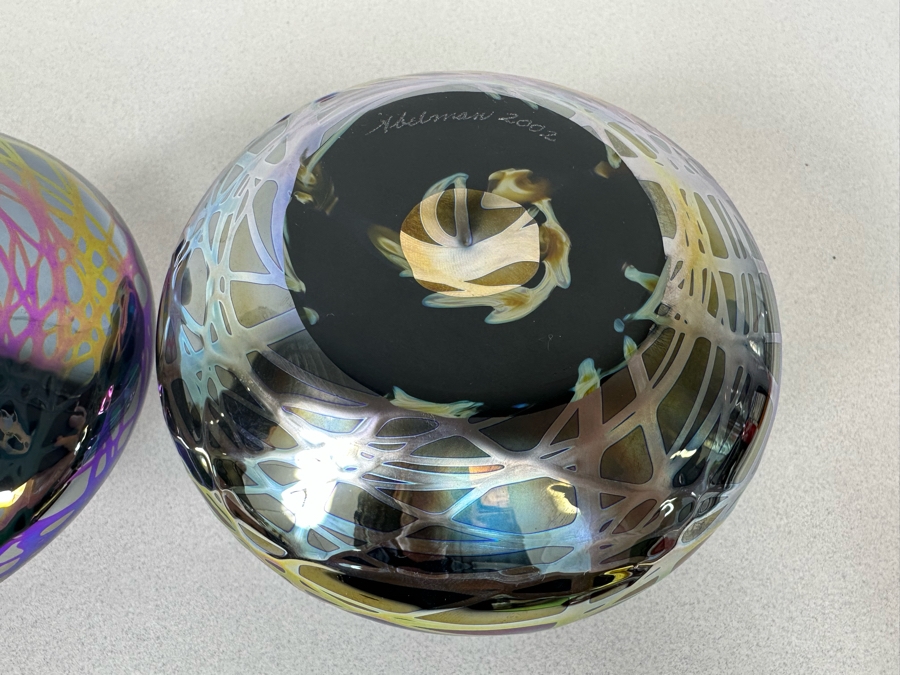 Pair Of Signed Stuart Abelman Art Glass Lamps 2002 / 2004 4.5W X 3.5H [Photo 8]