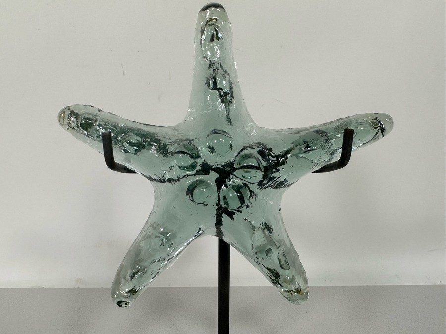 Decorative Glass Starfish With Metal Display Stand 10H [Photo 3]