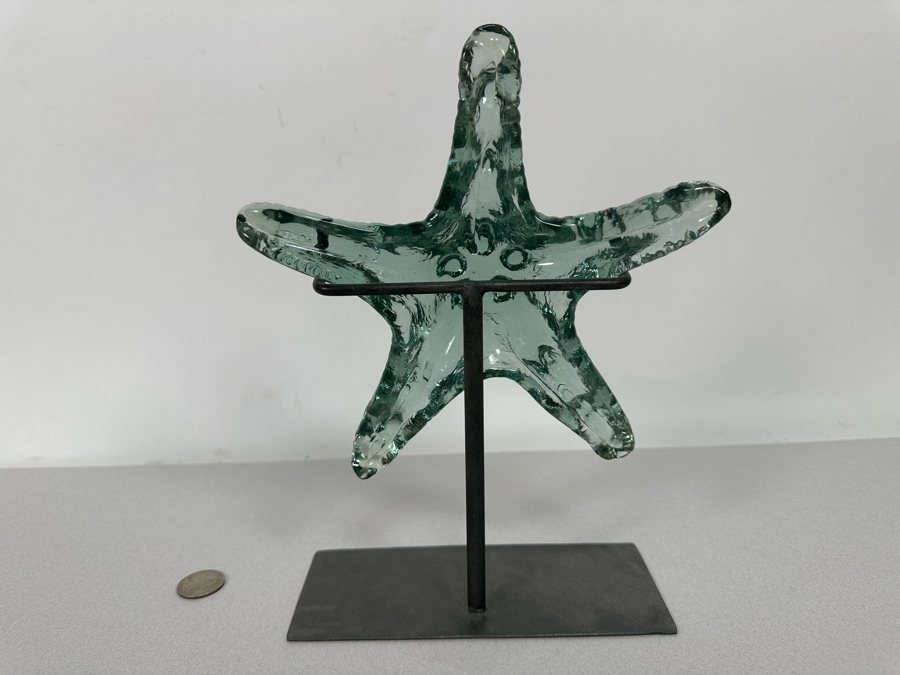 Decorative Glass Starfish With Metal Display Stand 10H [Photo 5]