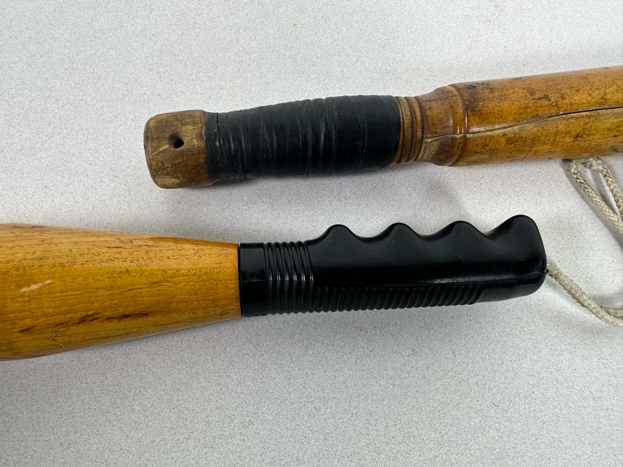 Pair Of Vintage Wooden Fishing Clubs Marlin Maulers One Is Signed Pompanette Products By Ed Hatch Hollywood, FL 17L & 19L [Photo 5]