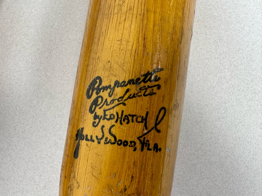 Pair Of Vintage Wooden Fishing Clubs Marlin Maulers One Is Signed Pompanette Products By Ed Hatch Hollywood, FL 17L & 19L [Photo 4]